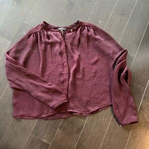 Aritzia burgundy blouse